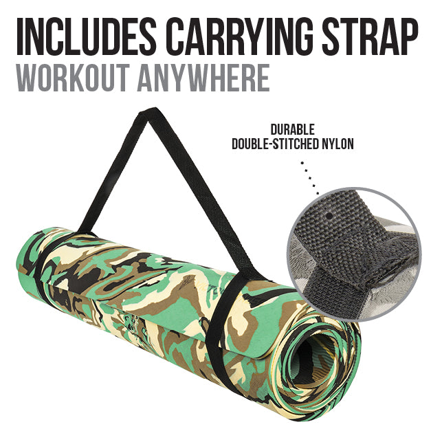 Logo-print yoga mat and carry strap