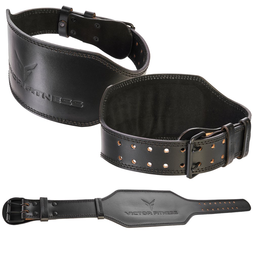 Leather Tapered Heavy-Duty Weightlifting Belt with Padded Wrist Straps –  Victor Fitness